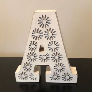 Nicole’s wooden letter A